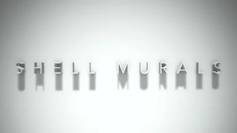 Shell murals 3D title animation white text on a white background Stock Footage 298894299
