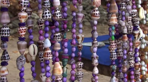 Shell Necklaces close up Stock Footage 46224829