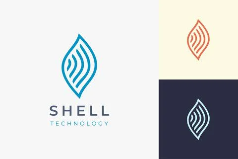Shell network logo for technology industry brand identity Stock Illustration