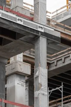 A shell of a new building in closeup Stock Photos