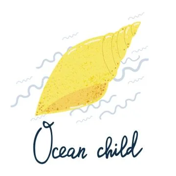 Shell ocean child poster Stock Illustration