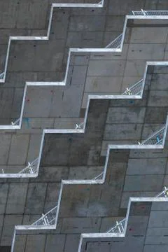 Shell of an office tower ceiling and wall construction Canary Wharf London Stock Photos