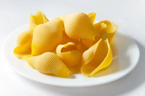 "shell" pasta on a plate Stock Photos