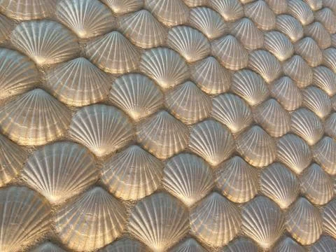 A shell pattern background that was used on a cruise ship as a ceiling. Stock Photos
