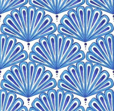 Shell pattern blue background 스톡 일러스트