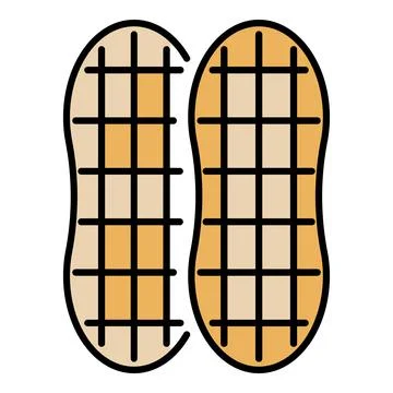 Shell peanut icon color outline vector Stock Illustration