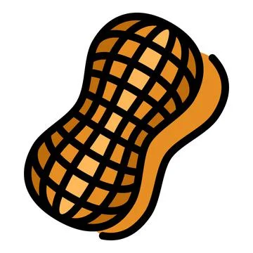 Shell peanut icon, outline style Illustrazione stock