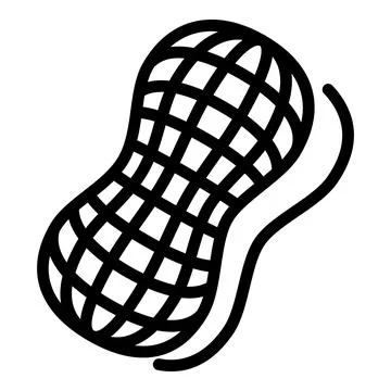 Shell peanut icon, outline style 스톡 일러스트