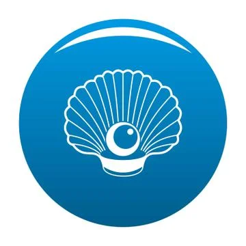 Shell with pearl icon vector blue イラスト素材