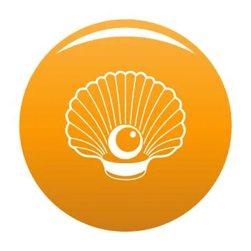 Shell with pearl icon vector orange Illustrazione stock