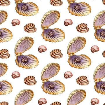 Shell with pearl pattern Illustrazione stock