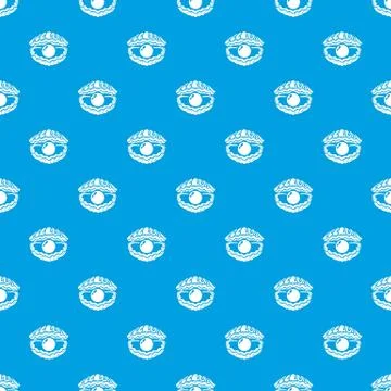 Shell with pearl pattern seamless blue Illustrazione stock