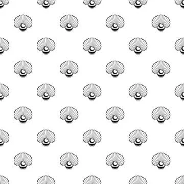 Shell with pearl pattern seamless Stock Illustration