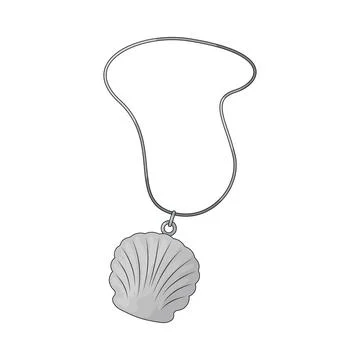 Shell pendant illustration Stock Illustration