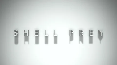 Shell prey 3D title animation with shadows on a white background Stock Footage 297013020