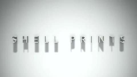 Shell prints 3D title animation with shadows on a white background Stock Footage 297816348