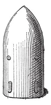 Shell, Projectile, vintage engraving Stock Illustration