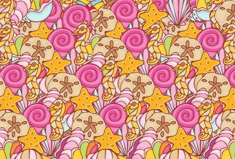 Shell repeating pattern Stock Illustration