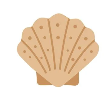 Shell With Ridges Placed on a Simple Background, Showing Its Shape and Text.. Stockillustratie