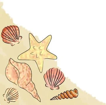 Shell sand corner Stock Illustration