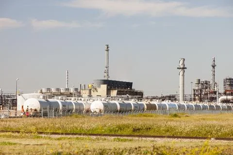 The Shell Scotforth plant which takes bitumen extracted from the tar sands an Stock Photos