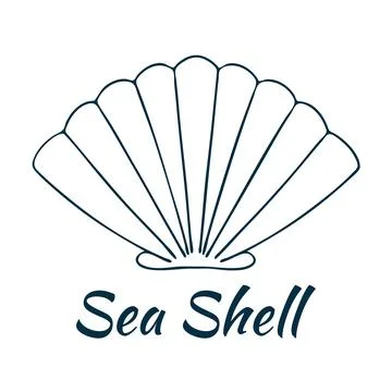 Shell, sea shell, ocean nature water underwater vector. Hand drawn nautical.. Stock Illustration