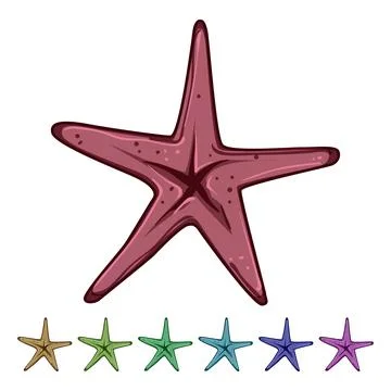 Shell sea star cartoon vector graphic Stock-Illustration
