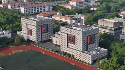 Shell-Shaped Indoor Arena by River Campus in Shanghai Stock Photos