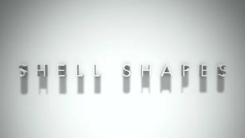 Shell shapes 3D title animation with shadows on a white background Stock Footage 298005148