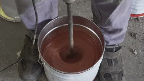 Shell Shock Fast is a thixotropic plastic that self thickens when mixed Stock Footage 165422161