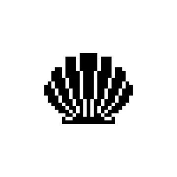 Shell Silhouette Pixel Art Stock Illustration