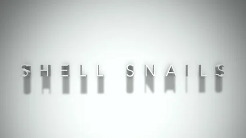 Shell snails 3D title animation white text on a white background Stock Footage 299370240