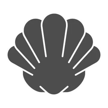 Shell solid icon, marine life concept, shellfish shell sign on white background Illustrazione stock