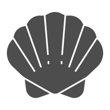 Shell solid icon, ocean concept, shellfish shell sign on white background イラスト素材