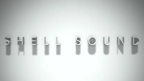 Shell Sound 3D title animation with shadows on a white background Stock Footage 296716796