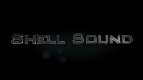 Shell Sound title 3D metal text on black alpha channel background Stock Footage 301266375