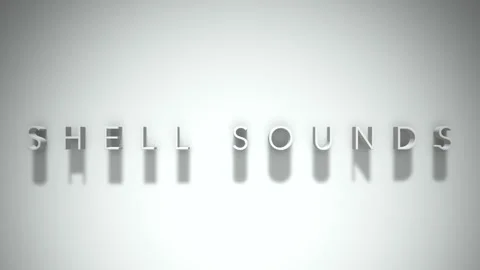 Shell sounds 3D title animation with shadows on a white background Stock Footage 297816352
