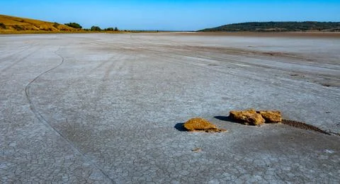 Shell stones in the valley of the drying up hyperhaline Kuyalnik estuary, O.. Stock Photos