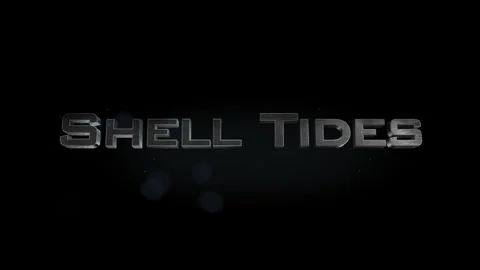 Shell Tides title 3D metal text on black alpha channel background Stock Footage 301266381