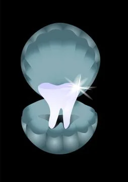 Shell with a tooth Stock Illustration