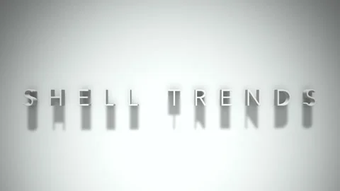 Shell trends 3D title animation with shadows on a white background Stock Footage 297816347