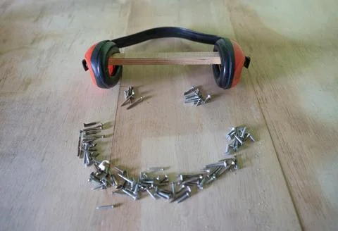 Shell-type ear protectors widely used in Brazilian factories Foto stock