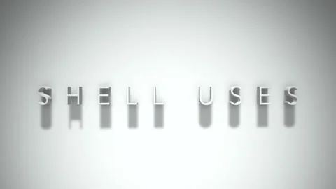 Shell uses 3D title animation with shadows on a white background Stock Footage 297013046
