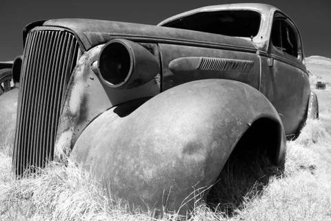 Shell of vintage car Stock Photos