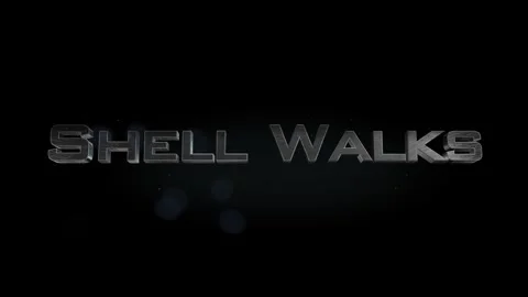 Shell Walks title 3D metal text on black alpha channel background Stock Footage 301266391