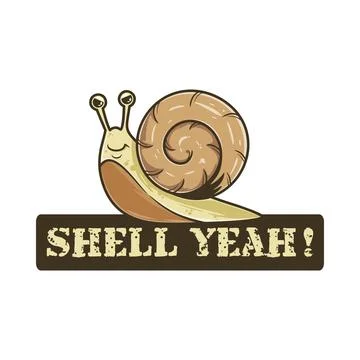 Shell Yeah, Funny Typography Quote Design. Stock Illustration
