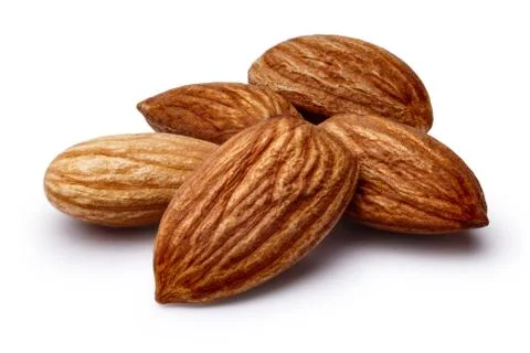 Shelled almonds isolated Stock Photos