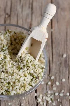 Shelled hemp seeds Stock Photos