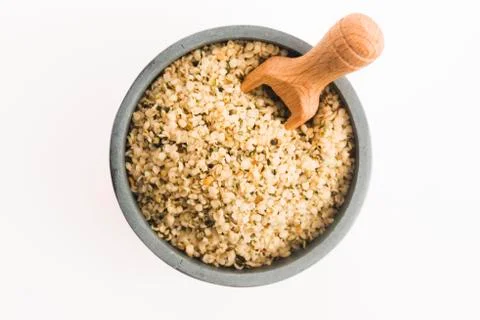 Shelled hemp seeds Stock Photos
