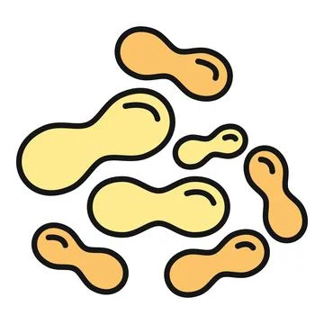 Shelled peanuts vector icon representing healthy snack food Stock Illustration
